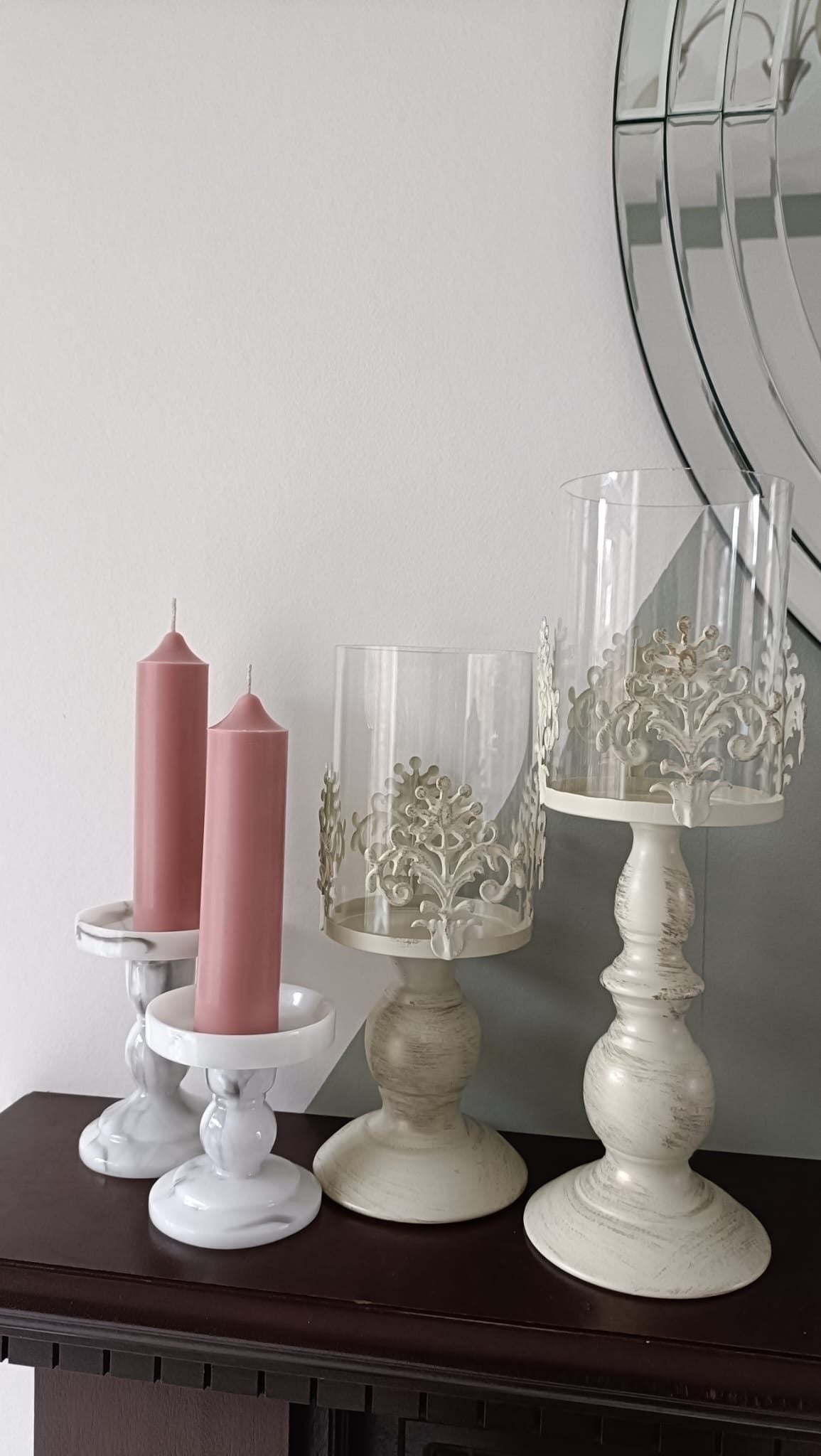 Dusty Pink Soy Wax Church Pillar Candles - Unscented, Set of 2 (4 Various Sizes)