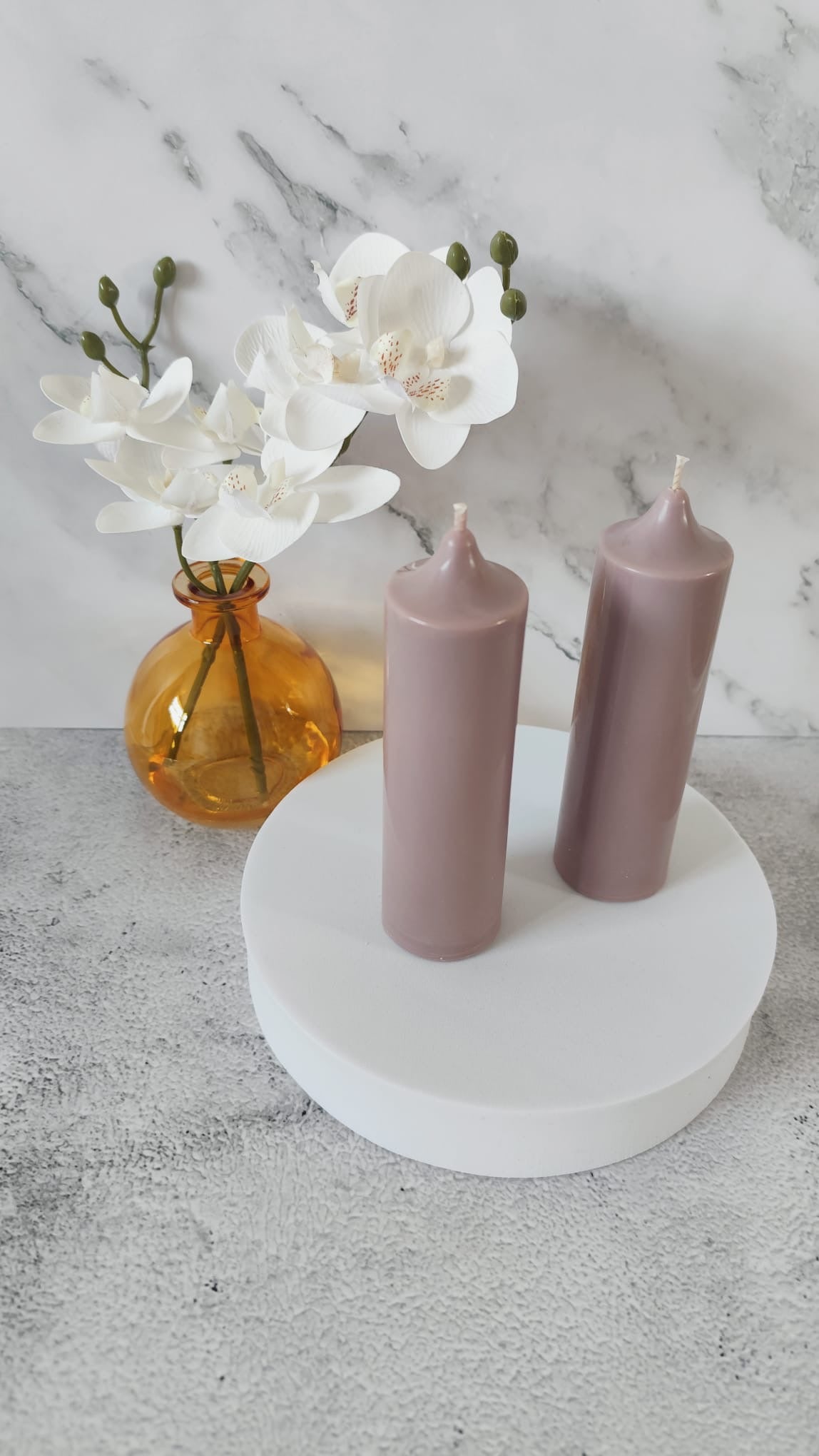 Slate Soy Wax Church Pillar Candles - Unscented, Set of 2 (4 Sizes)