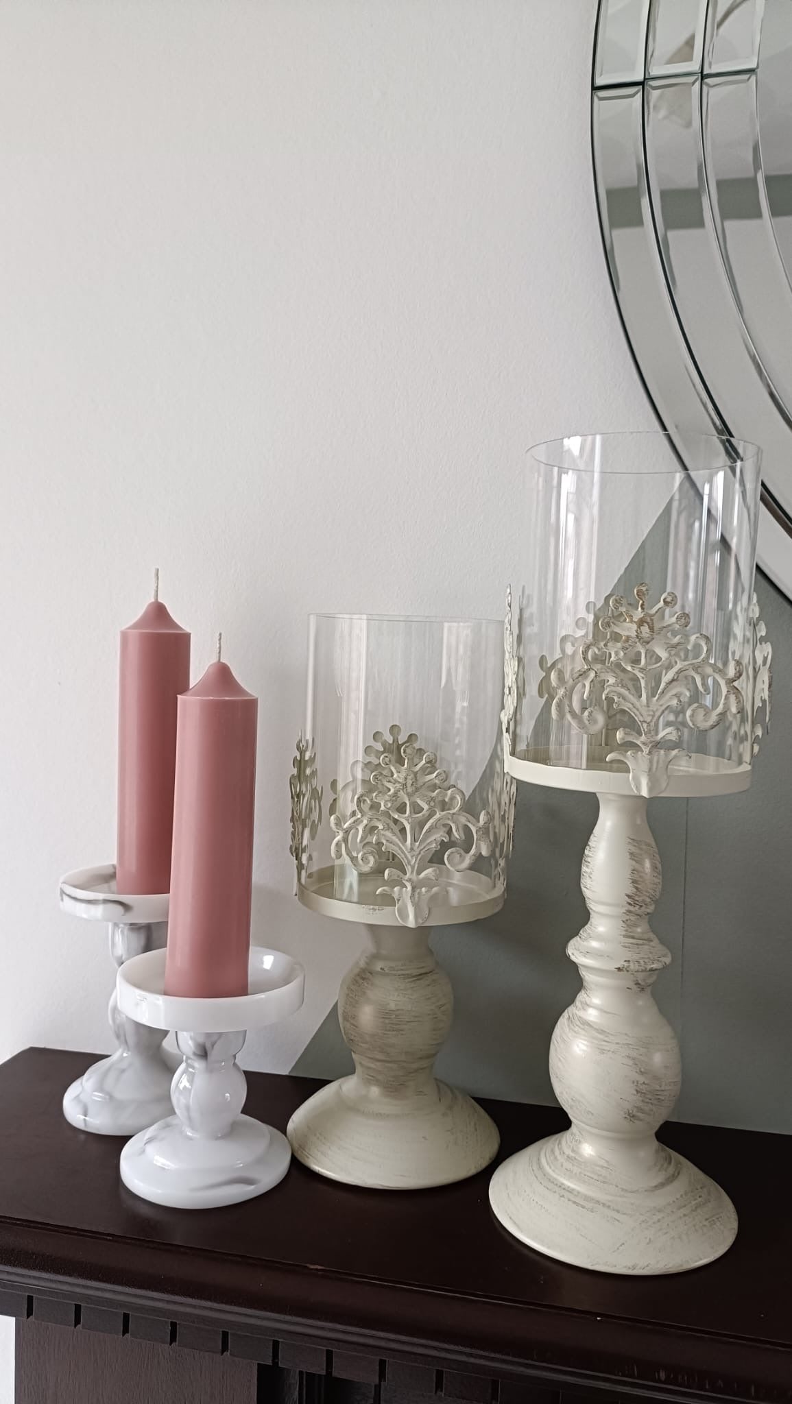 Dusty Pink Soy Wax Church Pillar Candles - Unscented, Set of 2 (4 Various Sizes)