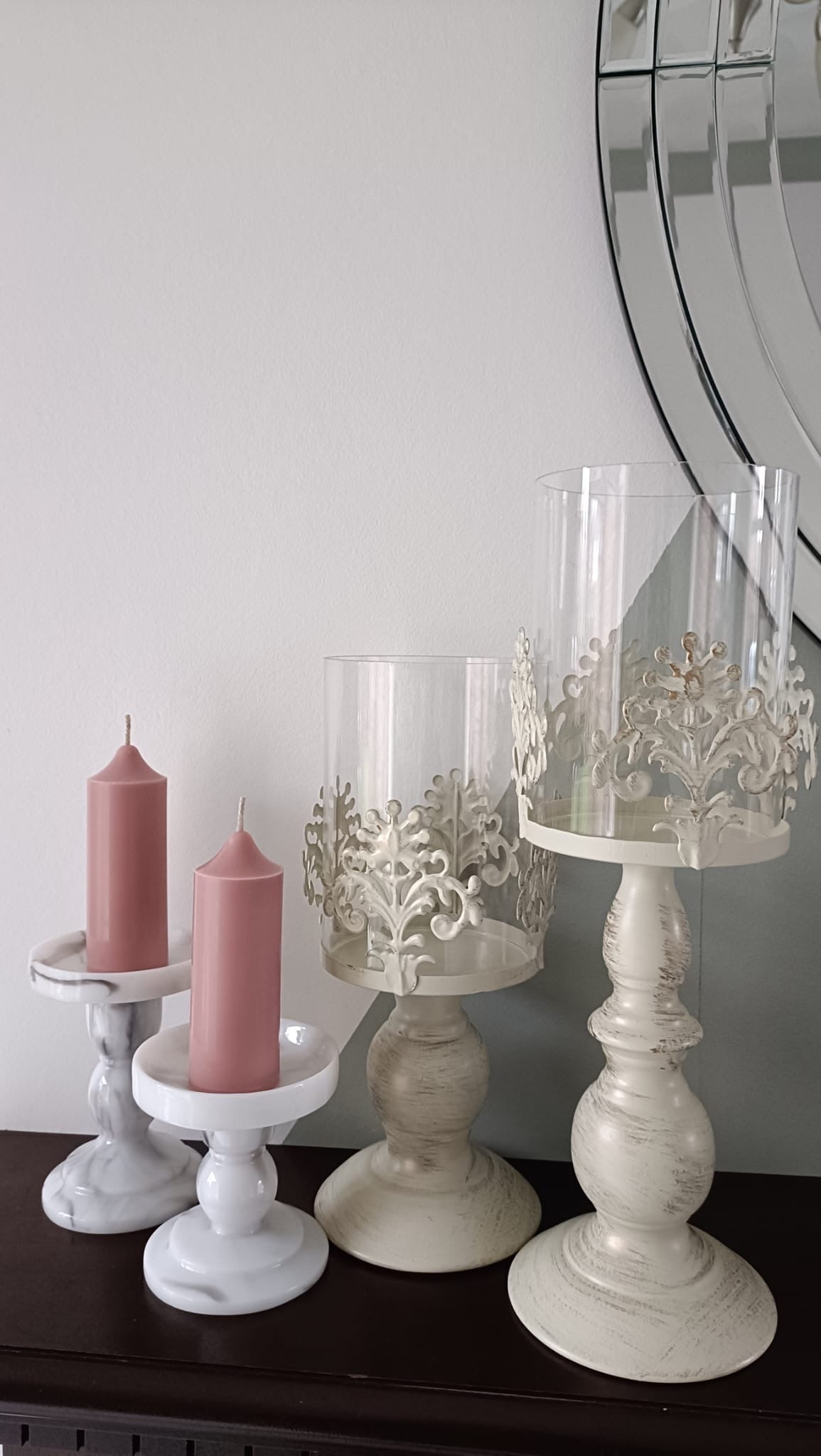 Dusty Pink Soy Wax Church Pillar Candles - Unscented, Set of 2 (4 Various Sizes)