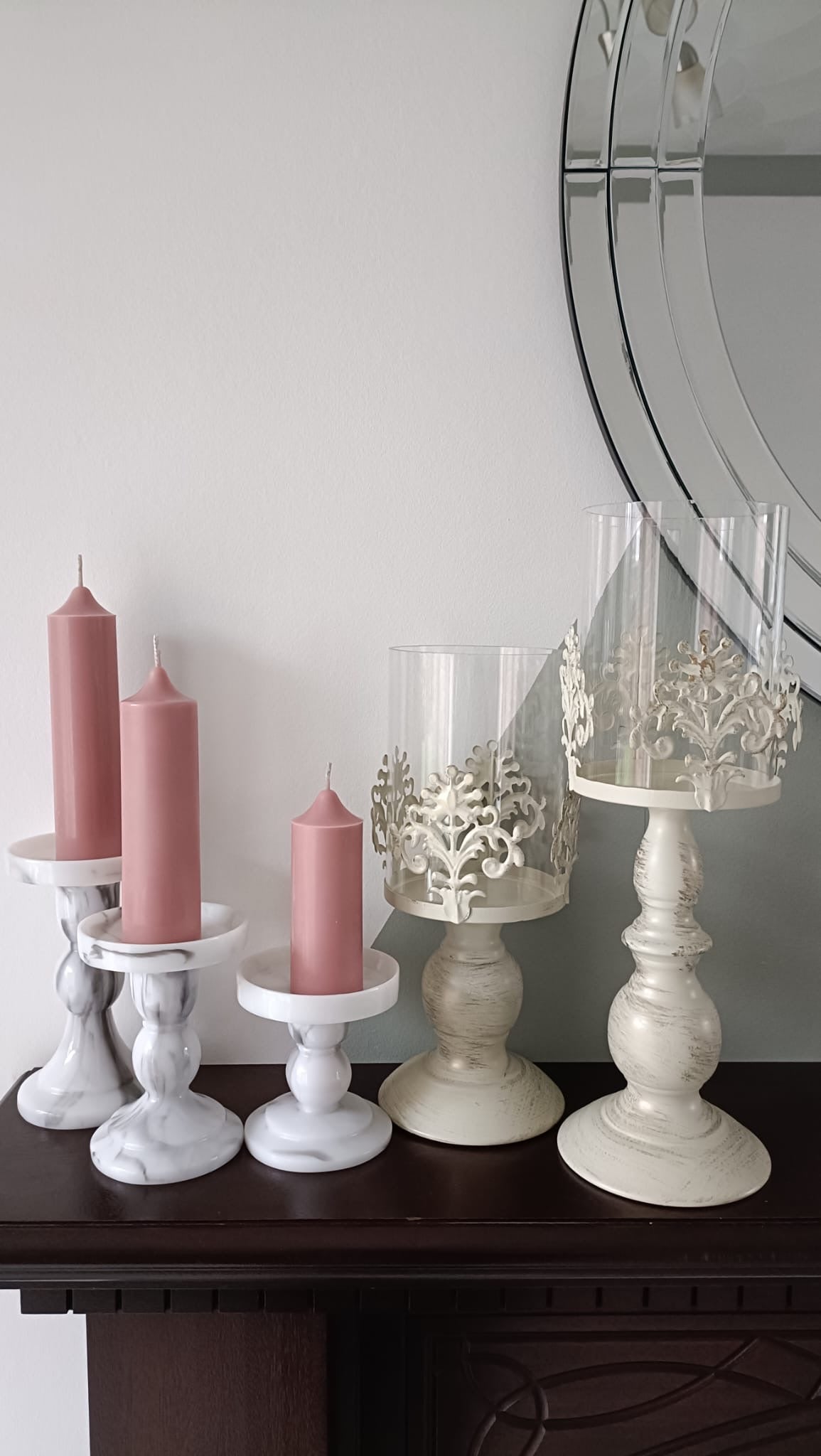 Dusty Pink Soy Wax Church Pillar Candles - Unscented, Set of 2 (4 Various Sizes)