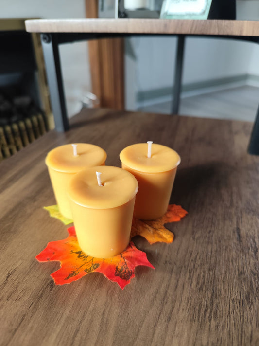 Set of 3 Orange Soy Wax Votive Candles