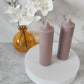 Slate Soy Wax Church Pillar Candles - Unscented, Set of 2 (4 Sizes)