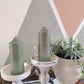 Olive Green Soy Wax Church Pillar Candles - Scented, Set of 2 (4 Sizes)