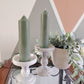 Olive Green Soy Wax Church Pillar Candles - Unscented, Set of 2 (4 Sizes)