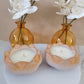 Orange Lotus Flower Candle Set Of 2 Unscented