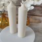 Ivory Soy Wax Church Pillar Candles - Unscented, Set of 2 (4 Sizes)