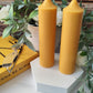 Orange Soy Wax Church Pillar Candles - Unscented, Set of 2 (2 Sizes)