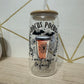 Halloween Coffee Themed Glass Tumbler With Bamboo Lid And Straw
