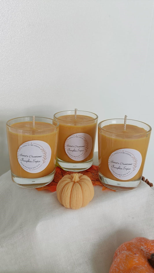 9cl jar Votive Soy Wax Candles - Set of 3 - Pumpkin Spice scent
